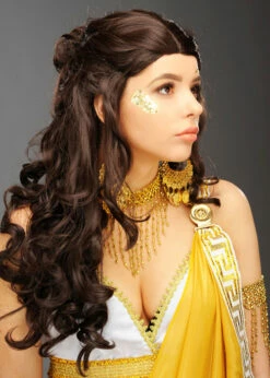 Womens Deluxe Brown Greek Goddess Wig