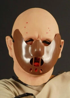 Halloween Brown Plastic Hannibal Mask -PartyPersona Store brown plastic hannibal mask 01
