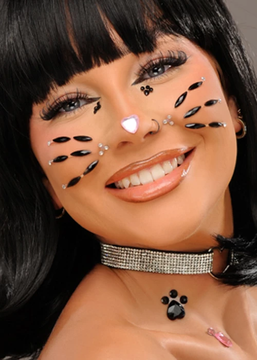 Cute Bunny Girl Face Jewels Sticker 4 Cute Bunny Girl Face Jewels Sticker - Image 2