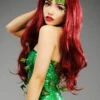 Womens Deluxe Long Dark Red Poison Ivy Style Wig -PartyPersona Store burgundy poison ivy wig