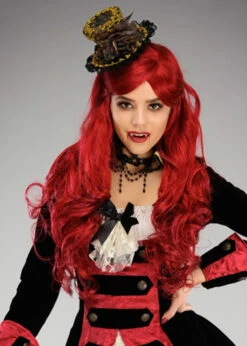 Womens Halloween Long Red Wavy Wig