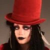 Halloween Voodoo Witch Doctor Burgundy Top Hat 2 Halloween Voodoo Witch Doctor Burgundy Top Hat -PartyPersona Store burgundy voodoo top hat