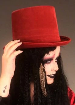 Halloween Voodoo Witch Doctor Burgundy Top Hat 8 Halloween Voodoo Witch Doctor Burgundy Top Hat -PartyPersona Store burgundy voodoo top hat 02
