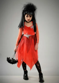 Kids Beetlejuice Style Lydia Red Bride Costume 9 Kids Beetlejuice Style Lydia Red Bride Costume -PartyPersona Store childrens red beetlejuice bride costume 03