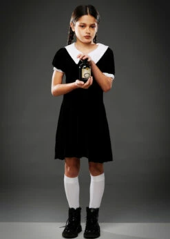 Childrens Wednesday Addams Style Halloween Costume