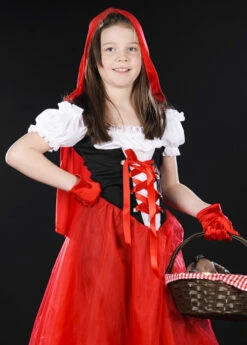 Childrens Long Red Riding Hood Costume 11 Childrens Long Red Riding Hood Costume -PartyPersona Store childs long red riding hood costume 04