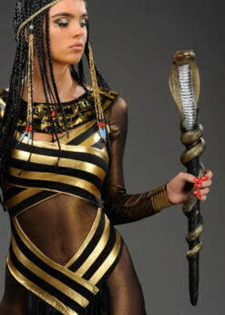 Cleopatra Gold Cobra Egyptian Snake Staff Sceptre