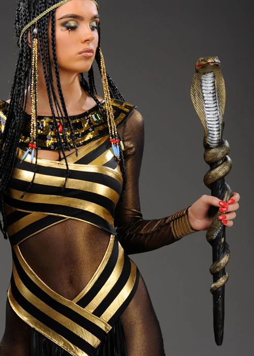 Cleopatra Gold Cobra Egyptian Snake Staff Sceptre 3 Cleopatra Gold Cobra Egyptian Snake Staff Sceptre