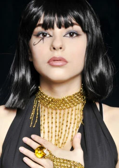 Cleopatra Style Gold Beaded Choker