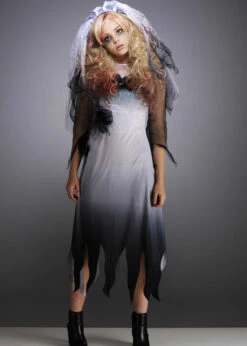Teen Halloween Dead Zombie Bride Costume -PartyPersona Store corpse bride teen costume 01