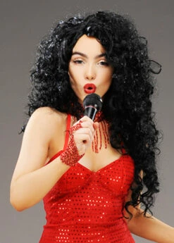 Diana Ross Style Long Big Black Curly Wig