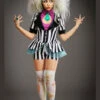 Womens Cute Striped Beetlejuice Style Costume