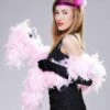 1920s Flapper Deluxe Pale Pink Feather Boa 1 1920s Flapper Deluxe Pale Pink Feather Boa -PartyPersona Store deluxe baby pink 20s feather boa