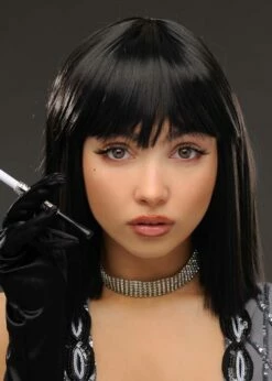 Ladies 20s Black Blunt Bob Lola Wig -PartyPersona Store deluxe black 1920s lola wig 42489 02
