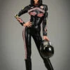 Womens Black Racing Driver Grid Girl Costume -PartyPersona Store deluxe black racing girl costume D10655