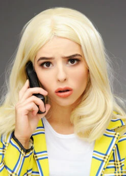 Womens Deluxe Cher From Clueless Style Blonde Wig -PartyPersona Store deluxe blonde cher clueless wig 01