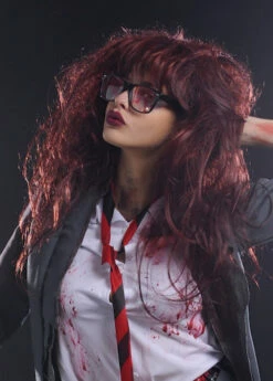 Deluxe Womens Burgundy Zombie Wig -PartyPersona Store deluxe burgundy zombie wig 02