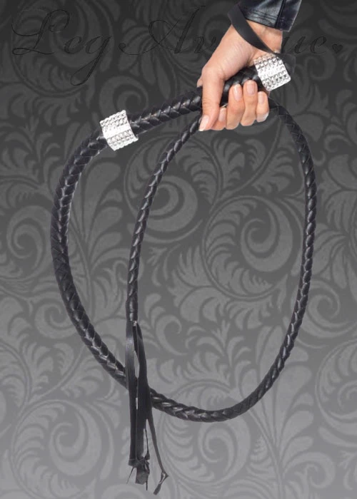 Deluxe Black Catwoman Rhinestone Whip 3 Deluxe Black Catwoman Rhinestone Whip