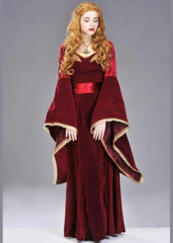 Womens Deluxe Red Medieval Queen Costume -PartyPersona Store deluxe medieval queen costume 27877 02