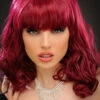 Womens Deluxe Dark Red Burlesque Showgirl Wig -PartyPersona Store deluxe plum burlesque showgirl wig 72145