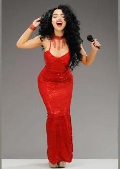 Womens Diana Ross Style Costume With Wig -PartyPersona Store diana ross costume 02