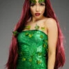 Womens Extra Long Burgundy Poison Ivy Style Wig