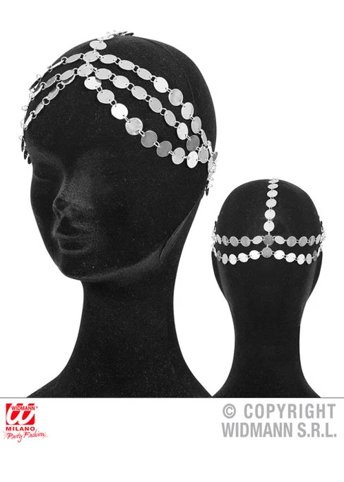 Womens 1920s Charleston Silver Coin Headpiece 4 Womens 1920s Charleston Silver Coin Headpiece - Image 2