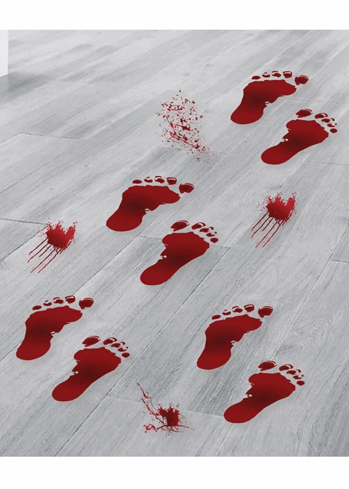 Halloween Blood Splatter Footprint Floor Stickers 3 Halloween Blood Splatter Footprint Floor Stickers