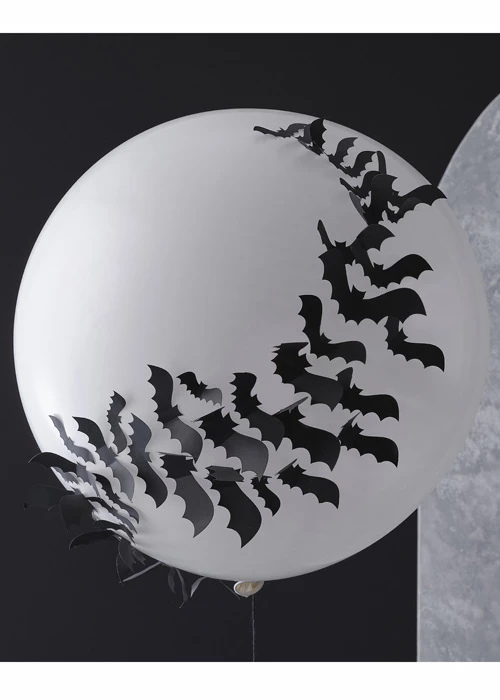 Halloween Giant White Balloon With Bats 3 Halloween Giant White Balloon With Bats