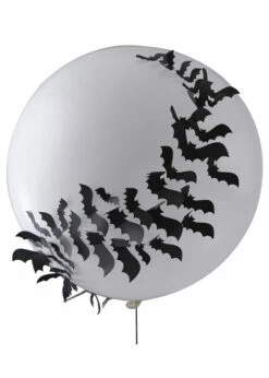 Halloween Giant White Balloon With Bats 6 Halloween Giant White Balloon With Bats -PartyPersona Store fn 127 rs 01