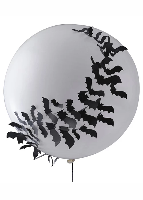 Halloween Giant White Balloon With Bats 4 Halloween Giant White Balloon With Bats - Image 2