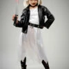 Kids Bride Of Chucky Style Girls Halloween Costume -PartyPersona Store girls bride of chucky costume 77071