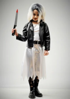 Kids Bride Of Chucky Style Girls Halloween Costume -PartyPersona Store girls bride of chucky costume 77071 02