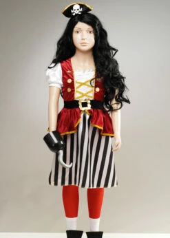 Kids Captain Hook Style Pirate Girl Costume