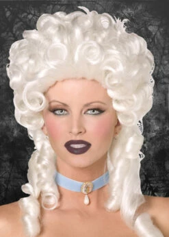 Ladies Gothic White Baroque Wig