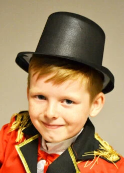 Childrens Greatest Showman Style Black Plastic Top Hat