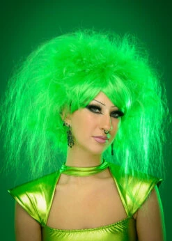 Womens Space Alien Green Backcombed Wig -PartyPersona Store green alien girl wig ST715 01