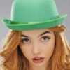 Adult Size Bright Green Clown Bowler Hat -PartyPersona Store green bowler hat