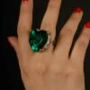 Medieval Fancy Dress Large Green Jewel Ring 2 Medieval Fancy Dress Large Green Jewel Ring -PartyPersona Store green20heart20ringrs
