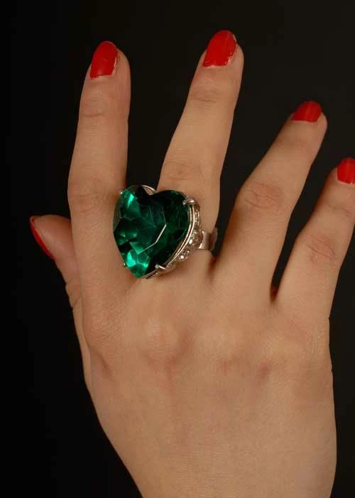 Medieval Fancy Dress Large Green Jewel Ring 3 Medieval Fancy Dress Large Green Jewel Ring