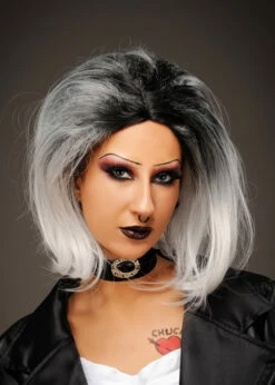Bride Of Chucky Style Grey Backcombed Wig