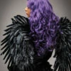 Large Gothic Dark Angel Black Feather Wings 1 Large Gothic Dark Angel Black Feather Wings -PartyPersona Store halloween black angel wings