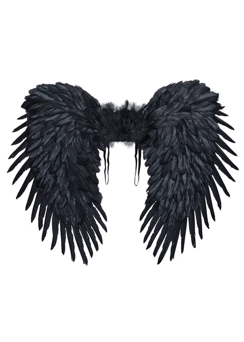 Large Gothic Dark Angel Black Feather Wings 4 Large Gothic Dark Angel Black Feather Wings - Image 2