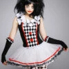 Teen Size Halloween Gothic Harlequin Honey Costume -PartyPersona Store harlequin honey clown costume 997502