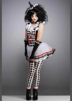 Teen Size Halloween Gothic Harlequin Honey Costume -PartyPersona Store harlequin honey clown costume 997502 01
