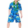 Adult Blue Palm Hawaiian Party Guy Costume -PartyPersona Store haw 1300rs
