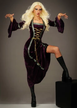 Womens Hocus Pocus Sarah Purple Witch Costume