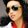 1950s Gold Rock N Roll Sunglasses With Jewels -PartyPersona Store jewel elvis sunglasses