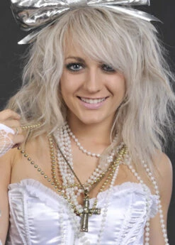 80s Fancy Dress Gothic Jewel Cross Necklace