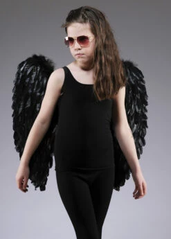 Kids Size Black Feather Angel Wings 6 Kids Size Black Feather Angel Wings -PartyPersona Store kids black feather wings 52821 01